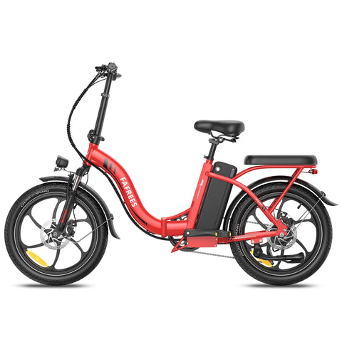 E-bike  FAFREES F20+ - Motor 250W Batería 36V20Ah Neumáticos De 20 Pulgadas Frenos Mecánicos De Disco - Rojo