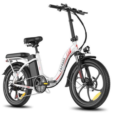 E-bike  FAFREES F20+ - Motor 250W Batería 36V20Ah Neumáticos De 20 Pulgadas Frenos Mecánicos De Disco - Blanco
