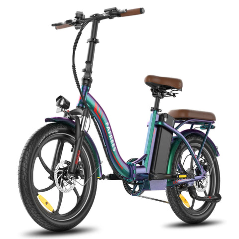 E-bike  FAFREES F20+ Pro - Motor 250W Batería 36V22.5Ah Neumáticos De 20 Pulgadas Frenos Mecánicos De Disco - Verde Azul