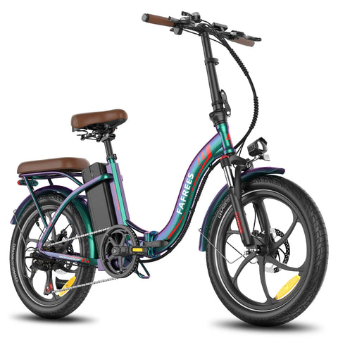E-bike  FAFREES F20+ Pro - Motor 250W Batería 36V22.5Ah Neumáticos De 20 Pulgadas Frenos Mecánicos De Disco - Verde Azul