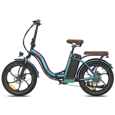 E-bike  FAFREES F20+ Pro - Motor 250W Batería 36V22.5Ah Neumáticos De 20 Pulgadas Frenos Mecánicos De Disco - Verde Azul