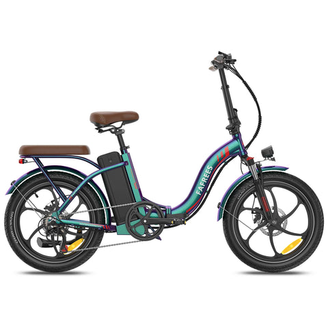 E-bike  FAFREES F20+ Pro - Motor 250W Batería 36V22.5Ah Neumáticos De 20 Pulgadas Frenos Mecánicos De Disco - Verde Azul