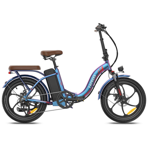 E-bike  FAFREES F20+ Pro - Motor 250W Batería 36V22.5Ah Neumáticos De 20 Pulgadas Frenos Mecánicos De Disco - Aurora azul