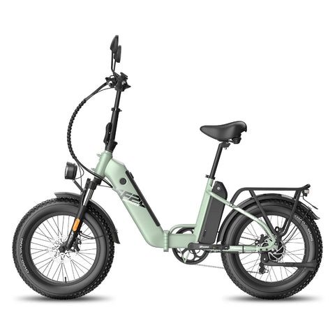 FAFREES FF20 Polar E-bike - Motor 500W 48V 2x13.4AH Batería Neumáticos De 20 Pulgadas Frenos Mecánicos - Verde
