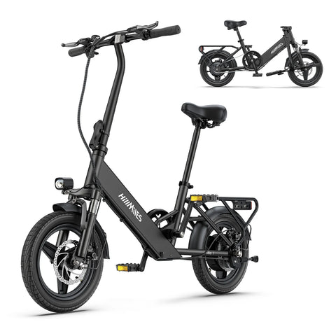 E-bike  HillMiles Mile 1 - Motor 250W Batería 36V10.4AH Neumáticos De 14 Pulgadas Frenos Mecánicos De Disco - Negro