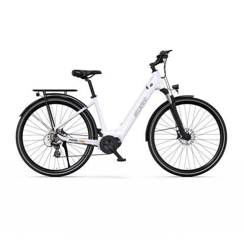 ONESPORT OT07 Bicicleta Eléctrica - Motor 250W Batería 36V14AH  27.5 Pulgadas Neumático Frenos Hidráulicos - Blanca
