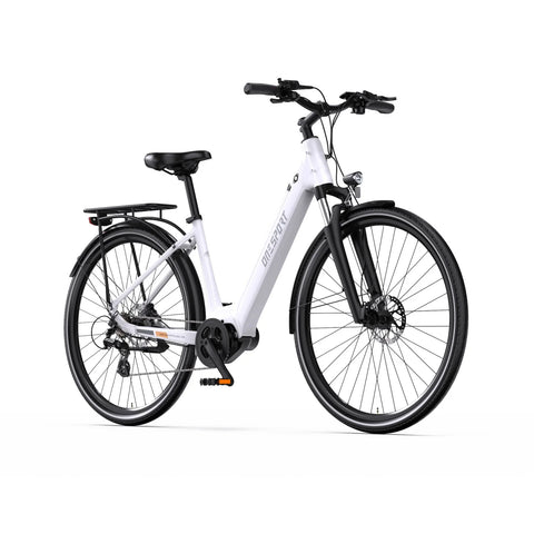ONESPORT OT07 Bicicleta Eléctrica - Motor 250W Batería 36V14AH  27.5 Pulgadas Neumático Frenos Hidráulicos - Blanca
