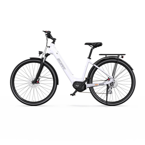 ONESPORT OT07 Bicicleta Eléctrica - Motor 250W Batería 36V14AH  27.5 Pulgadas Neumático Frenos Hidráulicos - Blanca
