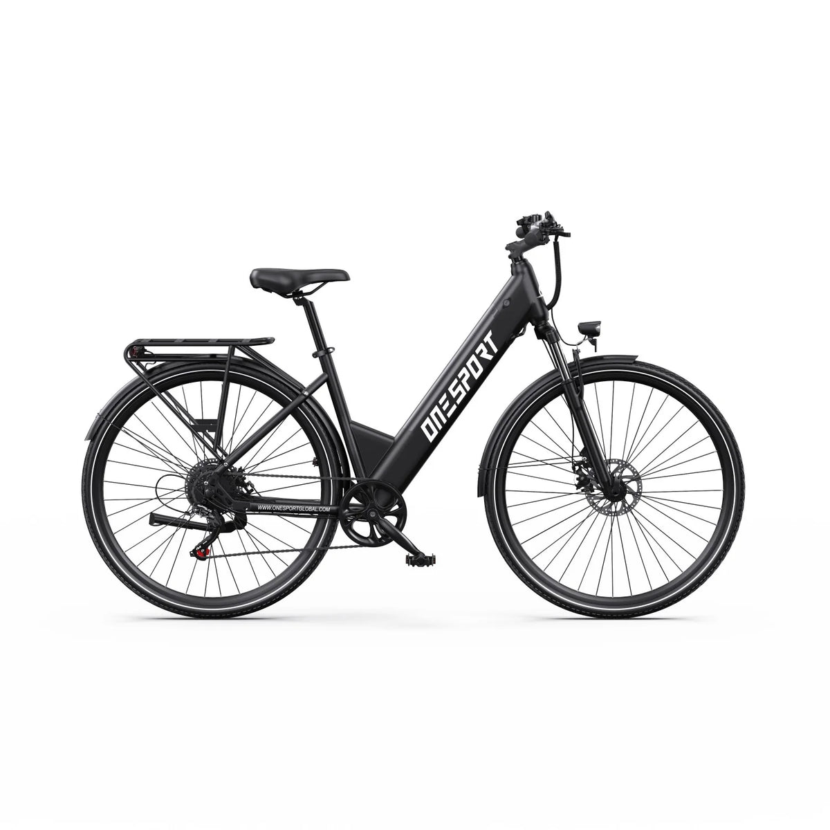 ONESPORT OT12 Bicicleta Eléctrica - Motor 250W Batería 36V13Ah con Ruedas 27.5in y Freno de Cable - Gris