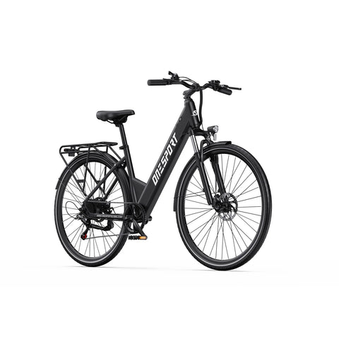 ONESPORT OT12 Bicicleta Eléctrica - Motor 250W Batería 36V13Ah con Ruedas 27.5in y Freno de Cable - Gris