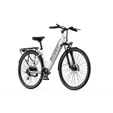 ONESPORT OT12 Bicicleta Eléctrica - Motor 250W Batería 36V13Ah con Ruedas 27.5in y Freno de Cable - Blanca