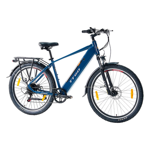 Bicicleta Eléctrica TTGO M300 - Motor 250W Batería 36V20AH Ruedas de 27,5 Pulgadas Freno de Disco - Azul
