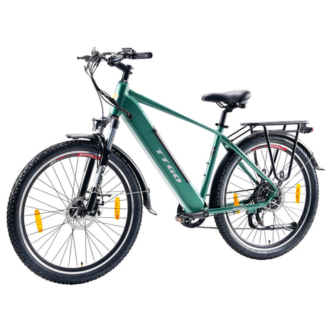 Bicicleta Eléctrica TTGO M310 - Motor 500W Batería 48V15AH Ruedas de 27,5 Pulgadas Freno de Disco - Verde