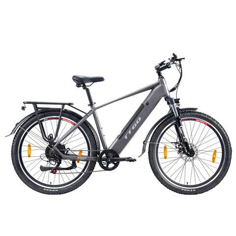 Bicicleta Eléctrica TTGO M310 - Motor 500W Batería 48V15AH Ruedas de 27,5 Pulgadas Freno de Disco - Gris