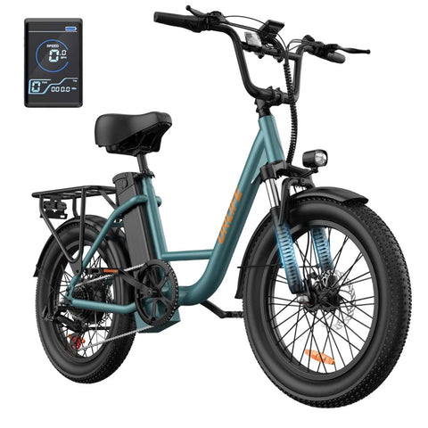 Bicicleta Eléctrica URLIFE E20 - Motor 250W Batería 48V 13Ah Neumáticos de 20 Frenos de Disco - Verde