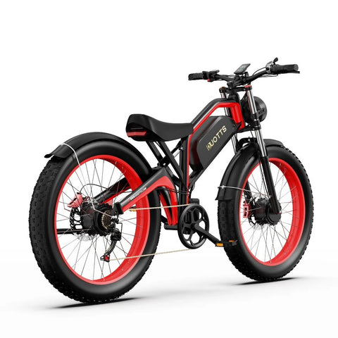 Bicicleta Eléctrica Duotts N26 - Motor 750W*2 Batería 48V20Ah Autonomía 60KM Frenos de Disco - Negro Rojo