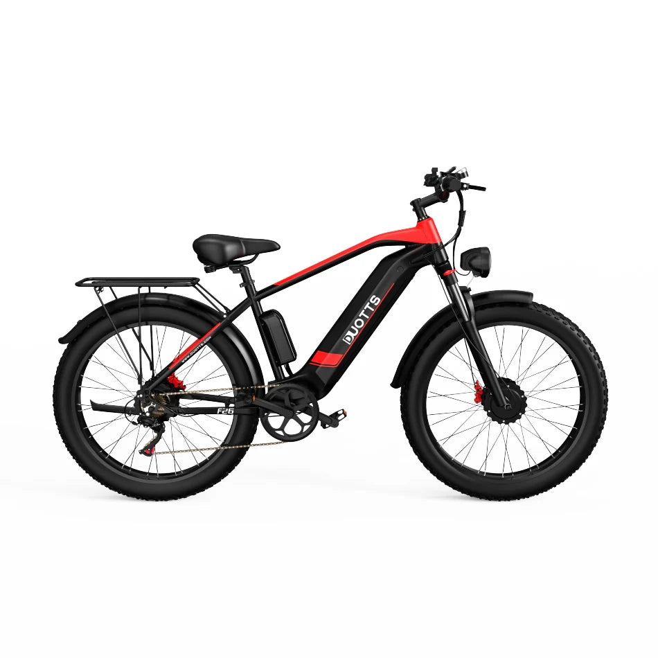 Bicicleta Eléctrica Duotts F26 - Motor 750W*2 Batería 840WH Autonomía 50KM - Negro rojo