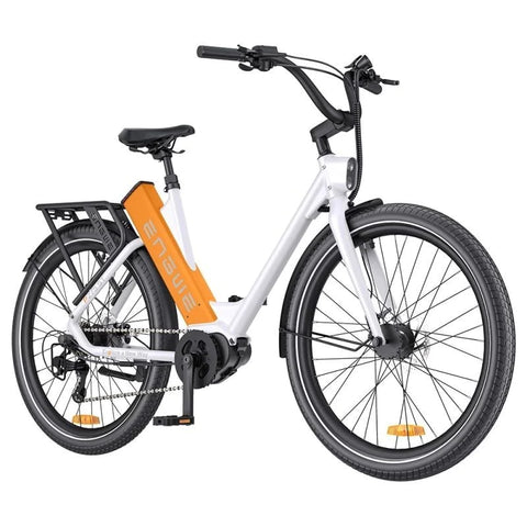 Bicicleta Eléctrica ENGWE P275 ST 19.2Ah - Motor 250W Batería 691.2Wh Autonomía 260KM - Blanco y Naranja