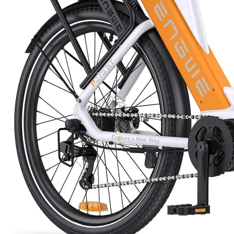 Bicicleta Eléctrica ENGWE P275 ST 19.2Ah - Motor 250W Batería 691.2Wh Autonomía 260KM - Blanco y Naranja