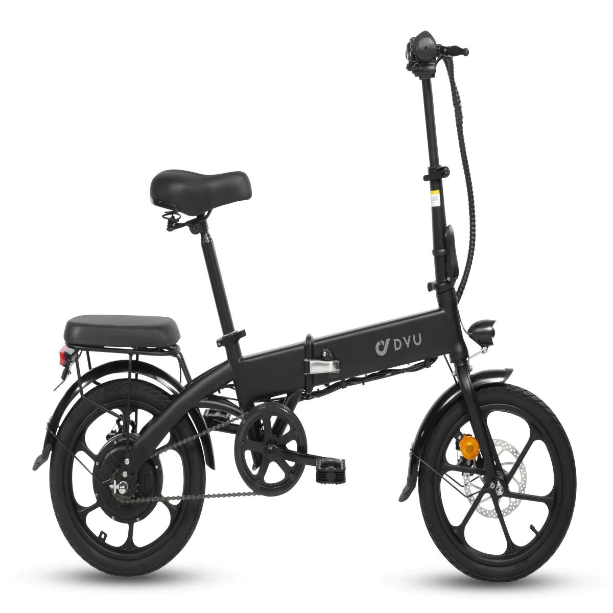 Bicicleta Eléctrica DYU A1F 16" - Motor 250W Batería 36V7.5Ah Alcance 30KM Frenos de Disco - Negro