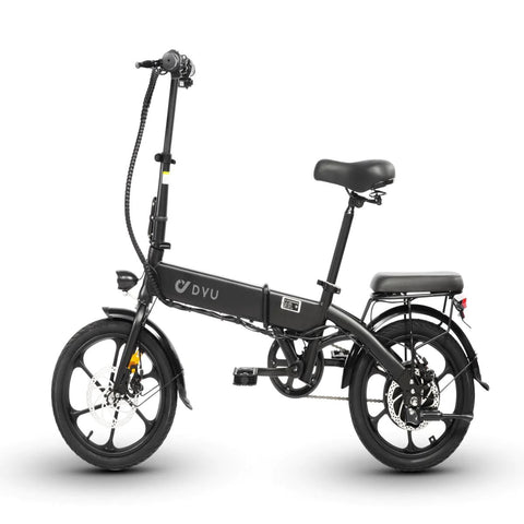 Bicicleta Eléctrica DYU A1F 16" - Motor 250W Batería 36V7.5Ah Alcance 30KM Frenos de Disco - Negro
