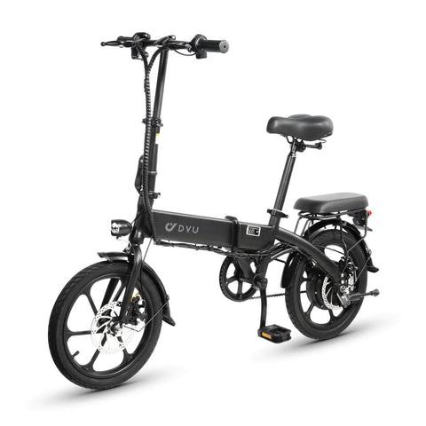 Bicicleta Eléctrica DYU A1F 16" - Motor 250W Batería 36V7.5Ah Alcance 30KM Frenos de Disco - Negro