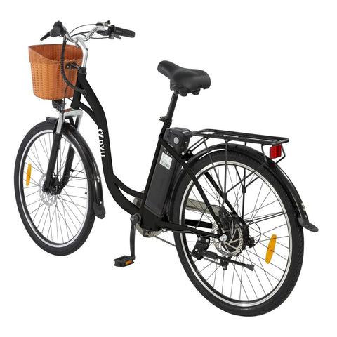 Bicicleta Eléctrica DYU C6 26" - Motor 350W Batería 36V12.5Ah Alcance 40KM Frenos de Disco - Negro