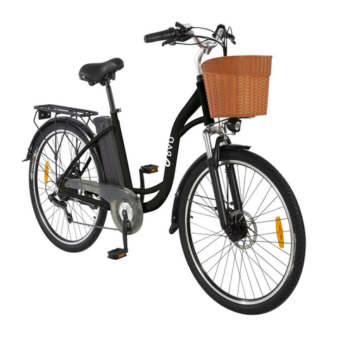 Bicicleta Eléctrica DYU C6 26" - Motor 350W Batería 36V12.5Ah Alcance 40KM Frenos de Disco - Negro