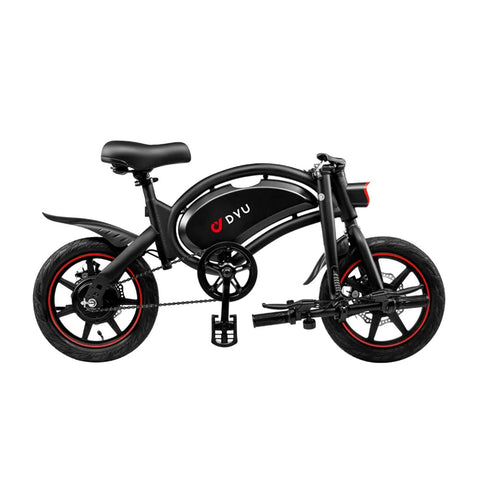 Bicicleta Eléctrica DYU D3F 14" - Motor 250W Batería 36V10Ah Alcance 40KM Frenos de Disco - Negro