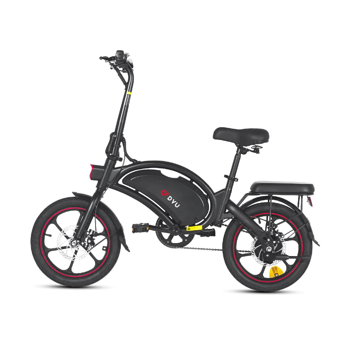 Bicicleta Eléctrica DYU D16 - Motor 250W Batería 36V6Ah Alcance 30KM Frenos de Disco - Negro