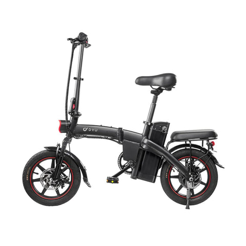 Bicicleta Eléctrica DYU A5 14" - Motor 350W Batería 48V7.5Ah Alcance 40KM Frenos de Disco - Negro