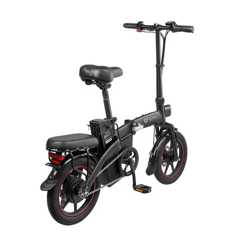 Bicicleta Eléctrica DYU A5 14" - Motor 350W Batería 48V7.5Ah Alcance 40KM Frenos de Disco - Negro