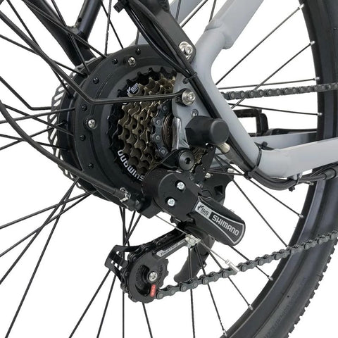 Bicicleta Eléctrica PVY P26 - Motor 250W Batería 48V11.6AH Autonomía 100KM Freno de Disco Hidráulico - Gris