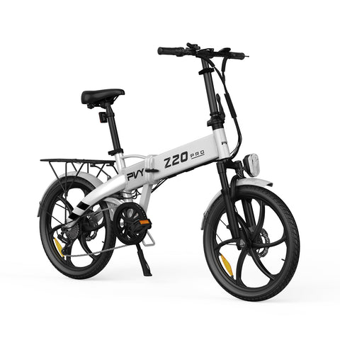 Bicicleta Eléctrica PVY Z20 Pro - Motor 250W Batería 36V10.4AH Autonomía 80KM Freno de Disco Mecánico - Blanco