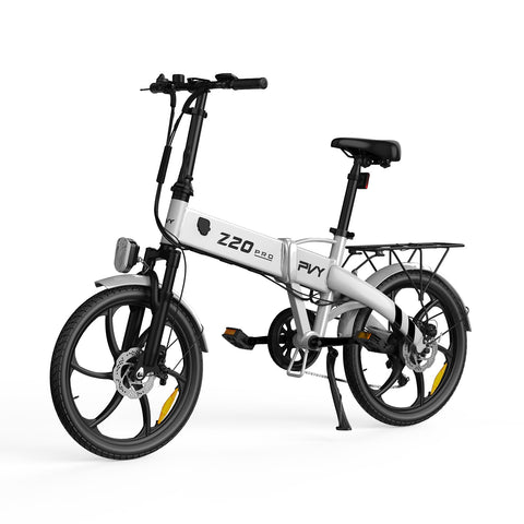 Bicicleta Eléctrica PVY Z20 Pro - Motor 250W Batería 36V10.4AH Autonomía 80KM Freno de Disco Mecánico - Blanco