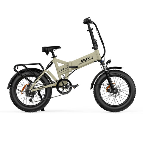 Bicicleta Eléctrica PVY Z20 Plus 500 - Motor 250W Batería 48V14.5AH Autonomía 100KM Freno de Disco Mecánico - Beige