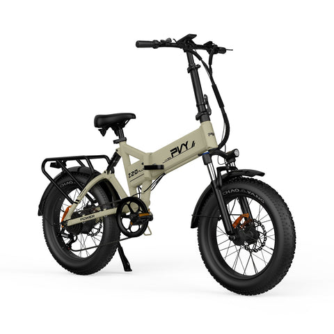 Bicicleta Eléctrica PVY Z20 Plus 500 - Motor 250W Batería 48V14.5AH Autonomía 100KM Freno de Disco Mecánico - Beige