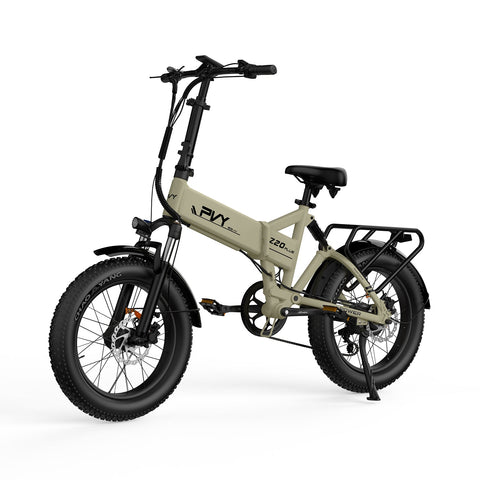 Bicicleta Eléctrica PVY Z20 Plus 500 - Motor 250W Batería 48V14.5AH Autonomía 100KM Freno de Disco Mecánico - Beige