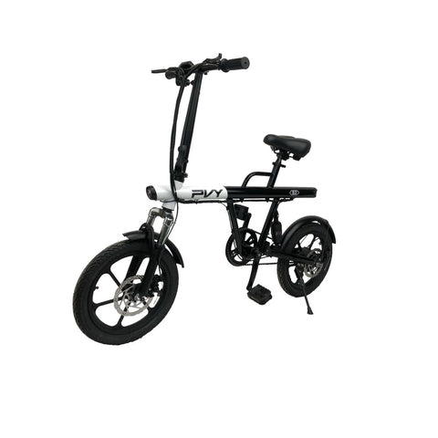 Bicicleta Eléctrica PVY S2 - Motor 250W Batería 36V7.5AH Autonomía 60KM Freno de Disco Mecánico - Blanco y negro