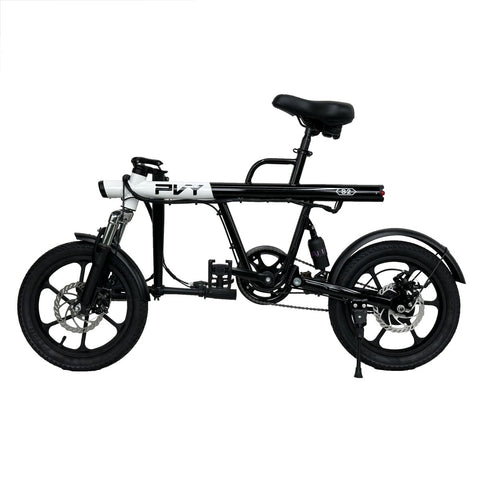 Bicicleta Eléctrica PVY S2 - Motor 250W Batería 36V7.5AH Autonomía 60KM Freno de Disco Mecánico - Blanco y negro