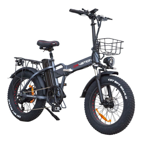 Bicicleta Eléctrica DrveTion AT20 - Motor 750W Batería 48V10Ah Autonomía 35-45KM Frenos de Disco - Negro Gris