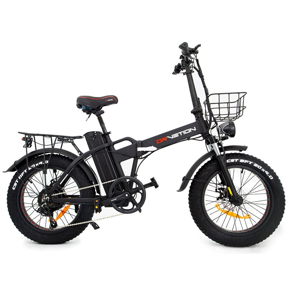 Bicicleta Eléctrica DrveTion AT20 - Motor 750W Batería 48V10Ah Autonomía 35-45KM Frenos de Disco - Negro Mate