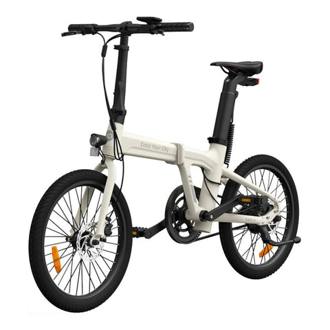 Bicicleta eléctrica ADO Air 20 - Potencia 250W Batería 36V9.6Ah Autonomía Asistida 100KM Freno de disco hidráulico - Blanco Marfil