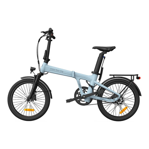 Bicicleta eléctrica ADO Air 20 Pro - Potencia 250W Batería 36V9.6A Autonomía Asistida 100KM Freno de disco hidráulico - Azul