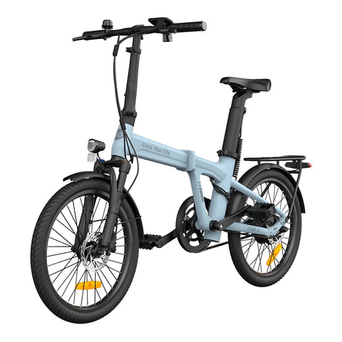 Bicicleta eléctrica ADO Air 20 Pro - Potencia 250W Batería 36V9.6A Autonomía Asistida 100KM Freno de disco hidráulico - Azul