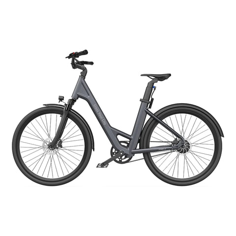 Bicicleta eléctrica ADO Air 28 - Potencia 250W Batería 36V13.5Ah Autonomía Asistida 100KM Freno de disco hidráulico - Gris