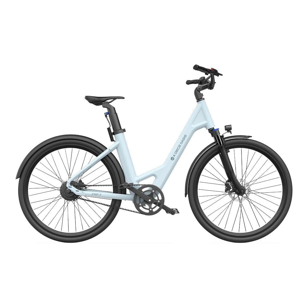 Bicicleta eléctrica ADO Air 28 - Potencia 250W Batería 36V13.5Ah Autonomía Asistida 100KM Freno de disco hidráulico - Azul