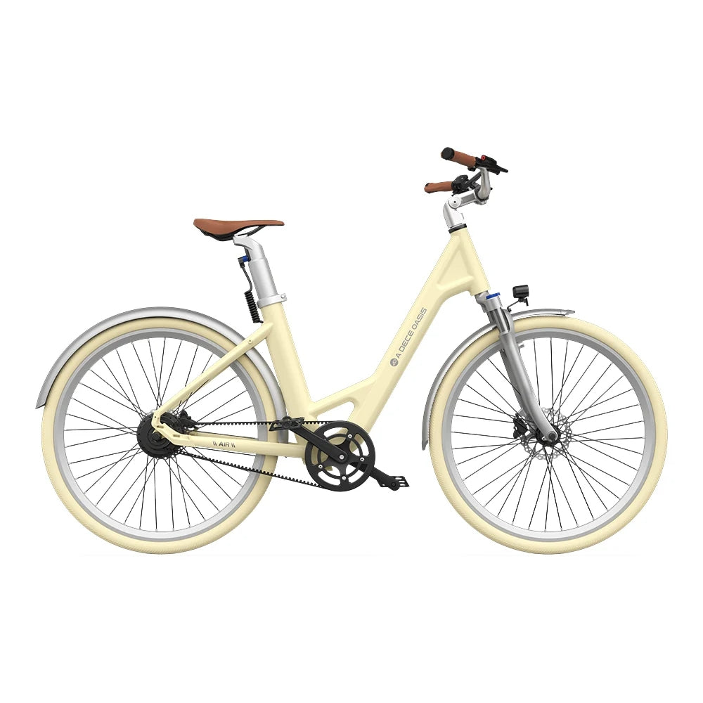 Bicicleta eléctrica ADO Air 28 - Potencia 250W Batería 36V13.5Ah Autonomía Asistida 100KM Freno de disco hidráulico - Amarillo