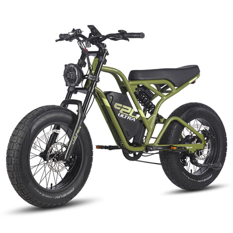 FAFREES F20 Ultra Bicicleta Eléctrica - Motor 750W Batería 48V25AH Autonomía 140KM - Negro Verde
