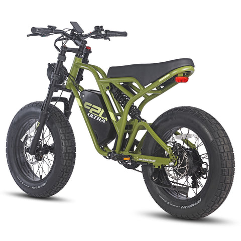 FAFREES F20 Ultra Bicicleta Eléctrica - Motor 750W Batería 48V25AH Autonomía 140KM - Negro Verde